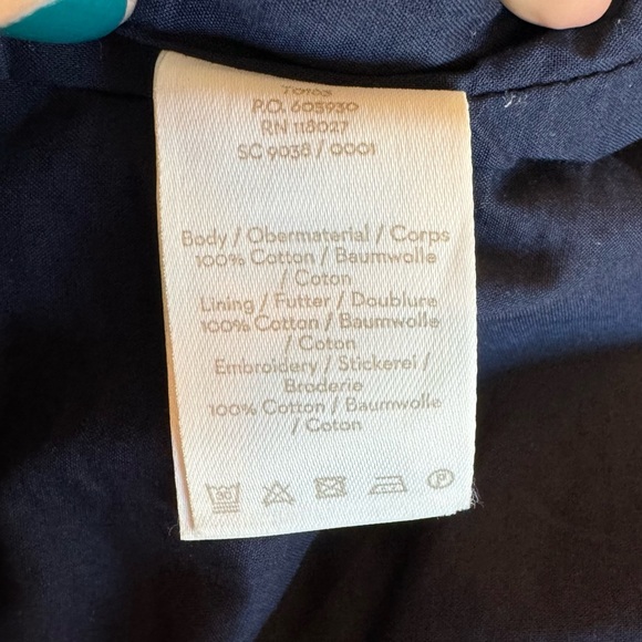 Boden Broderie Eyelet Skirt Navy Blue Size 6R Trumpet Mermaid Midi Cotton - Picture 5 of 13